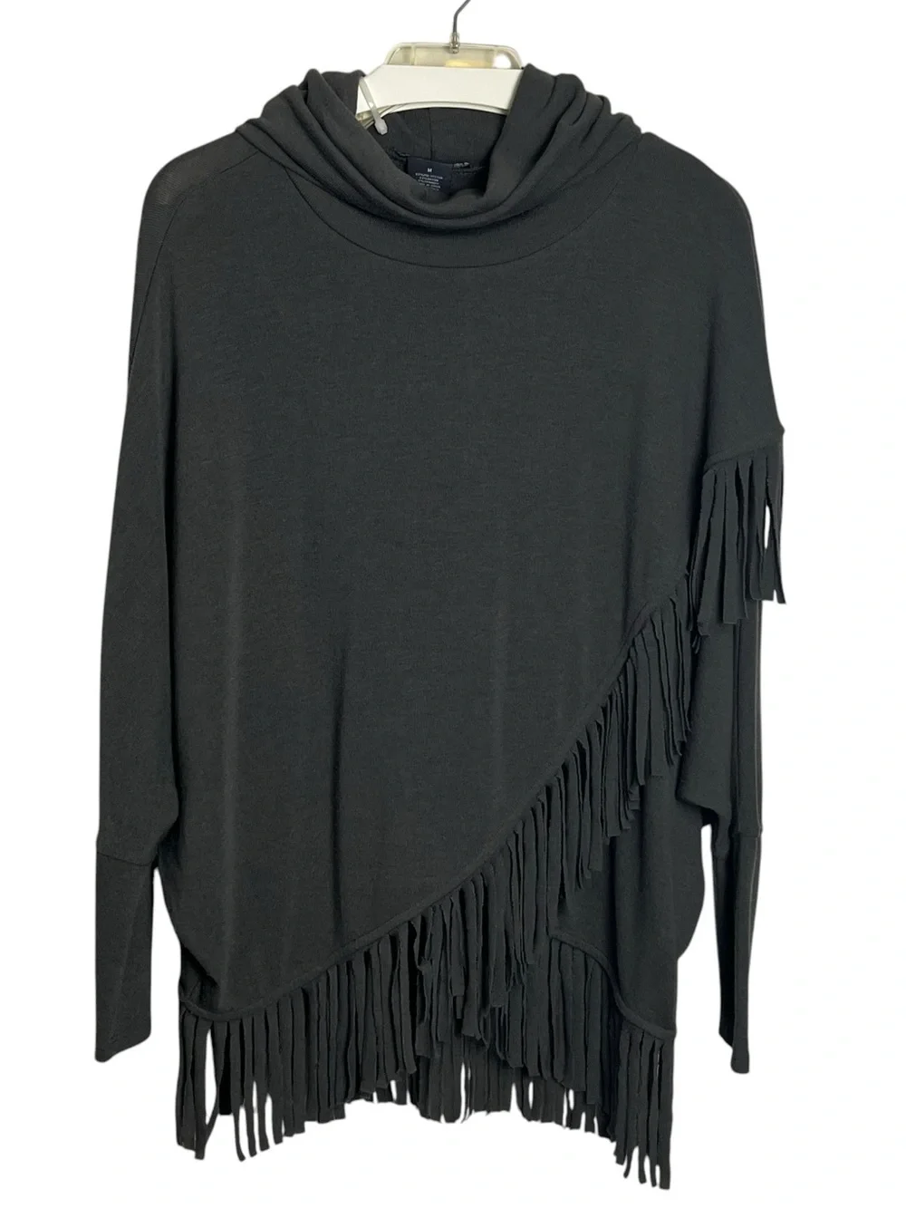 CHELSEA & THEODORE Fringe Cowl Wrap Sweater